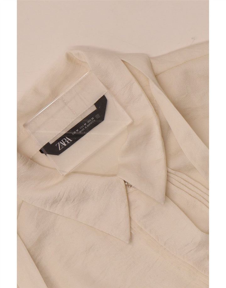 Zara Γυναικείο παπιγιόν Μπλούζα UK 14 Medium White