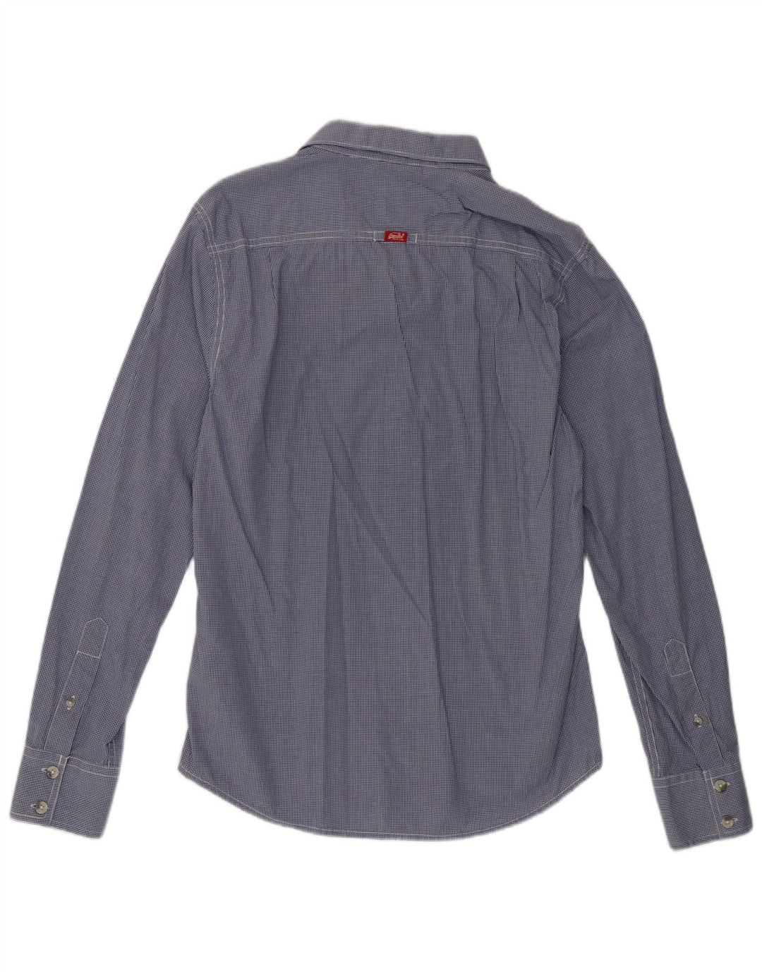 Ανδρικό πουκάμισο Superdry μεγάλο μπλε βαμβακερό Gingham