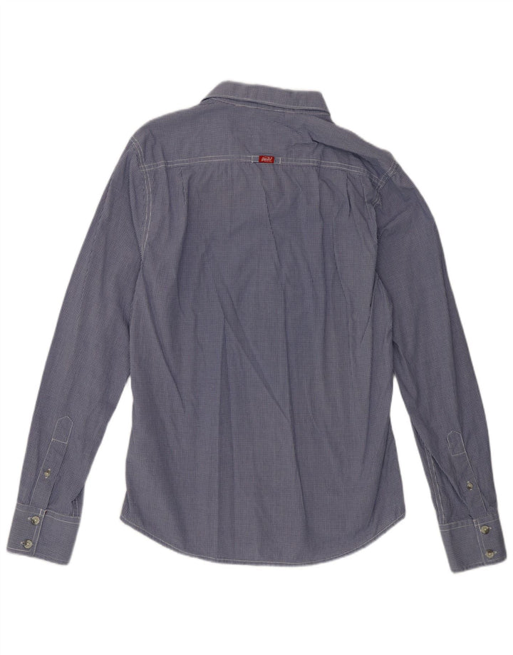 Ανδρικό πουκάμισο Superdry μεγάλο μπλε βαμβακερό Gingham