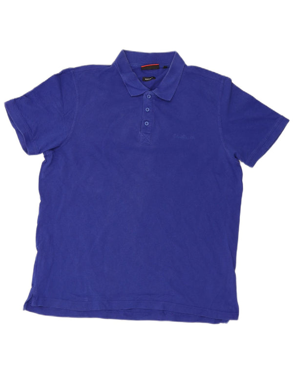 Pierre Cardin Ανδρικό πουκάμισο Polo με κανονική εφαρμογή XL Μπλε βαμβακερό