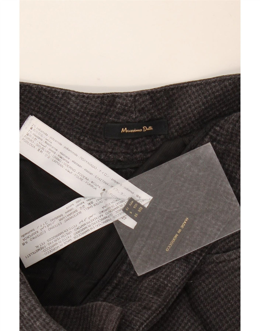 Massimo Dutti Γυναικείο Casual Παντελόνι EU 38 Small W28 L27 Black Houndstooth