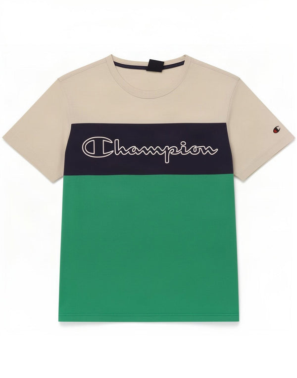 Champion Ανδρικό γραφικό T-Shirt Top Small Off White Colourblock