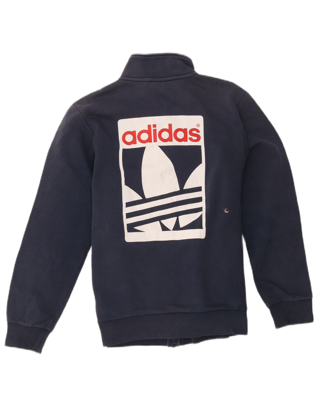 Ανδρική φόρμα φόρμας Adidas με γραφικό τοπ μπουφάν Μικρό ναυτικό μπλε βαμβακερό