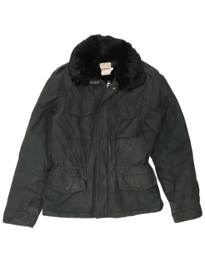 Aspesi Ανδρικό Στρατιωτικό Μπουφάν UK 38 Medium Green Colourblock Polyester