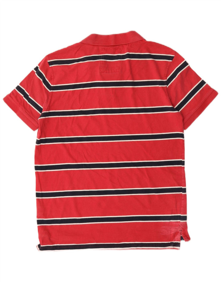 Crew Clothing Ανδρικό πουκάμισο πόλο με μεσαίο κόκκινο ριγέ βαμβακερό