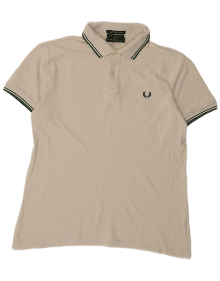 Fred Perry Ανδρικό ελαφρύ και Stretch Πόλο Μπλουζάκι μεγάλο λευκό
