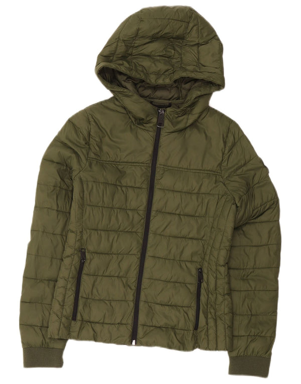 Hollister Γυναικείο μπουφάν με κουκούλα UK 10 Small Khaki Nylon