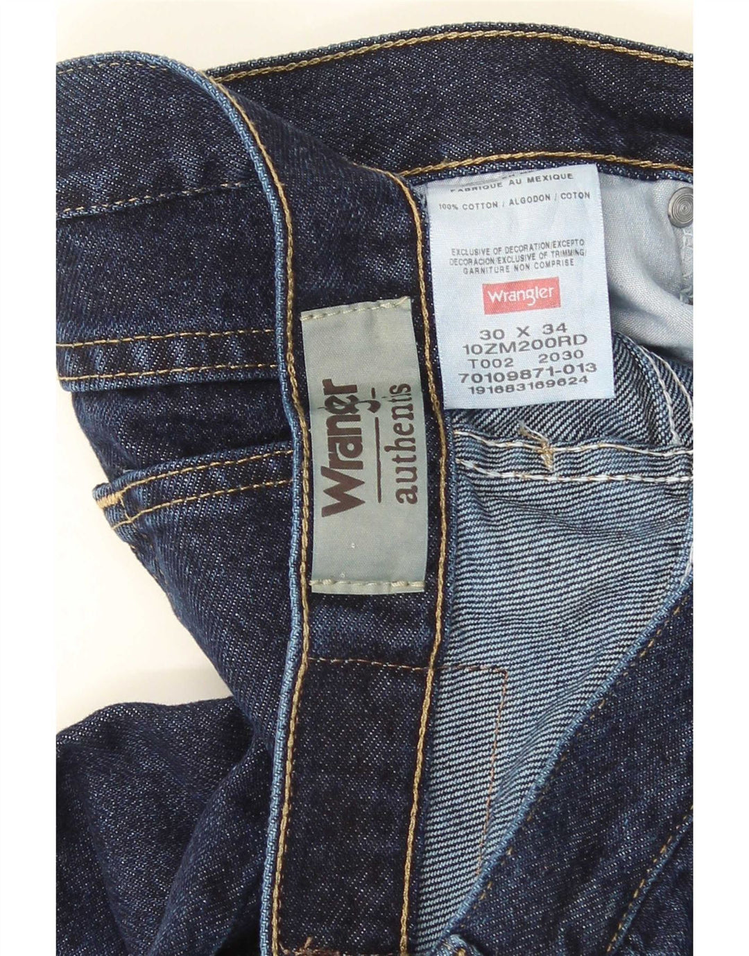 Ανδρικό τζιν Wrangler αυθεντικό ίσιο W30 L34 Navy Blue Cotton