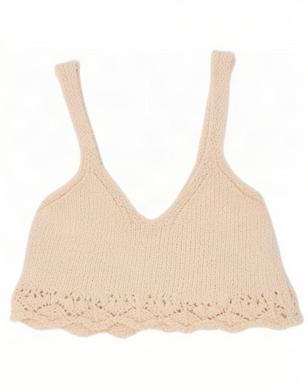 Zara Γυναικείο πλεκτό Cami Top UK 8 Small Off White