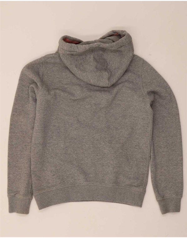 Jack Wills Womens Graphic Hoodie Jumper UK 6 XS Grey Flecked Cotton