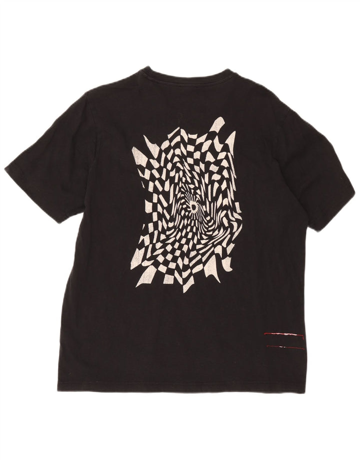 Ανδρικό γραφικό T-Shirt Diesel Top μεγάλο μαύρο βαμβακερό