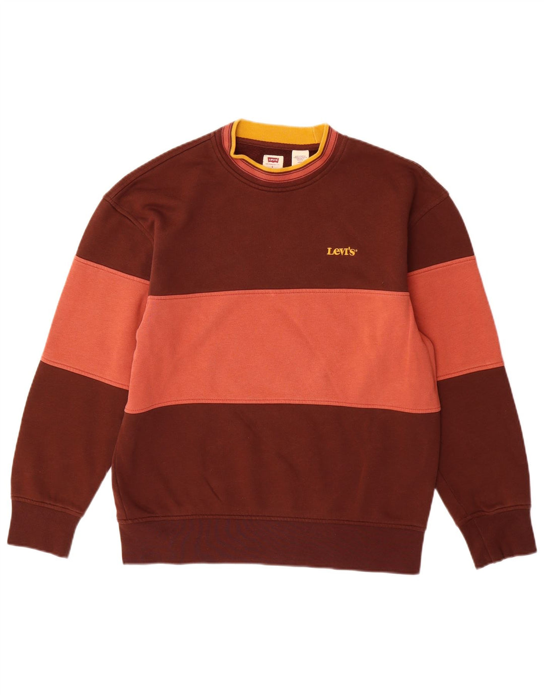 Ανδρικό φούτερ Levi's Relaxed Jumper Small Brown Colourblock Βαμβακερό