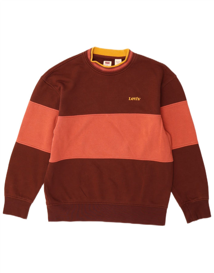 Ανδρικό φούτερ Levi's Relaxed Jumper Small Brown Colourblock Βαμβακερό