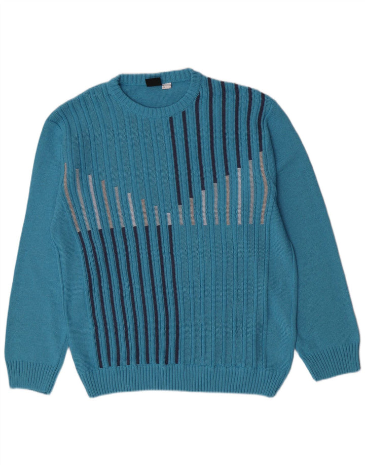 Ανδρικό πουλόβερ Gixan Regular Fit Crew Neck Jumper IT 50 Medium Blue ριγέ