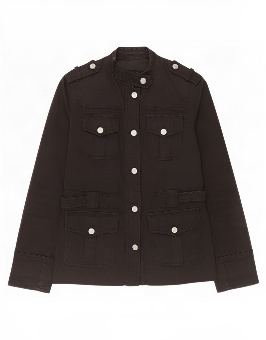 Massimo Dutti Γυναικείο Military Jacket UK 10 Small Black Cotton