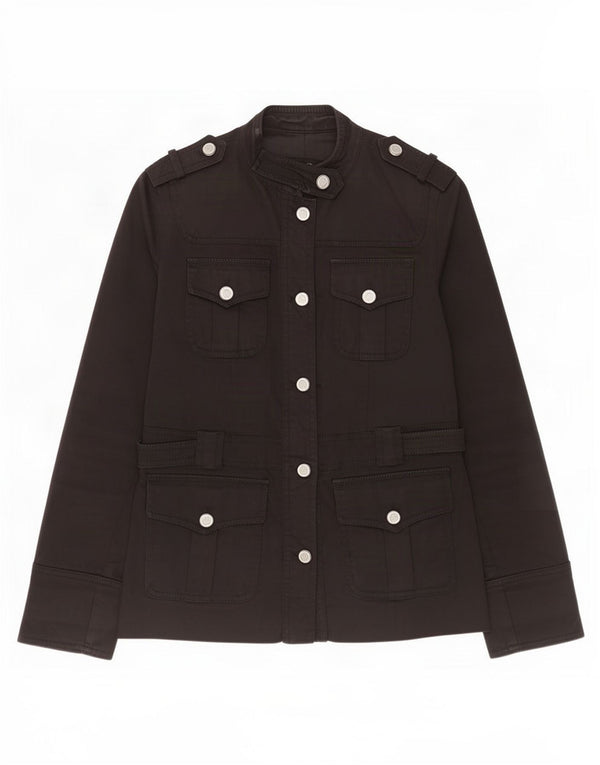 Massimo Dutti Γυναικείο Military Jacket UK 10 Small Black Cotton