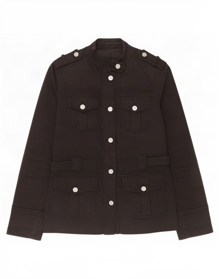 Massimo Dutti Γυναικείο Military Jacket UK 10 Small Black Cotton