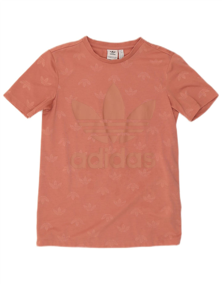 Γυναικείο γραφικό T-Shirt Adidas Top UK 8 Small Pink Polyester