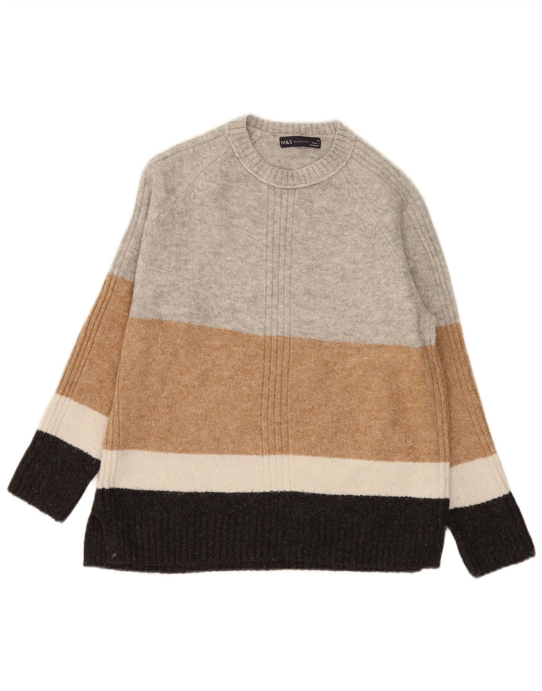 Marks & Spencer Γυναικείο πουλόβερ με λαιμόκοψη UK 14 Medium Grey