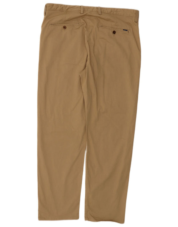 Gant Mens Straight Chino Trousers W36 L30 Beige Cotton