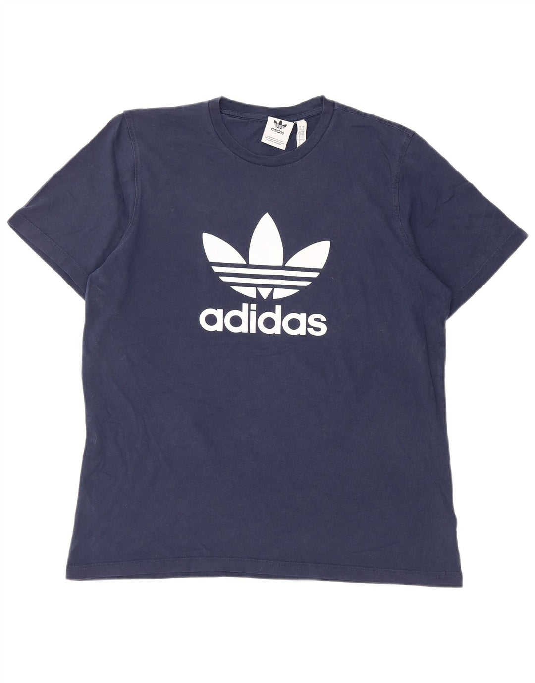 Ανδρικό γραφικό T-Shirt ADIDAS Top Large Navy Blue από βαμβάκι