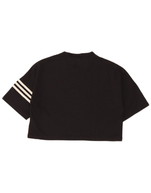 Γυναικείο μπλουζάκι Adidas Crop Oversized Top UK 8/10 Μικρό μαύρο βαμβακερό