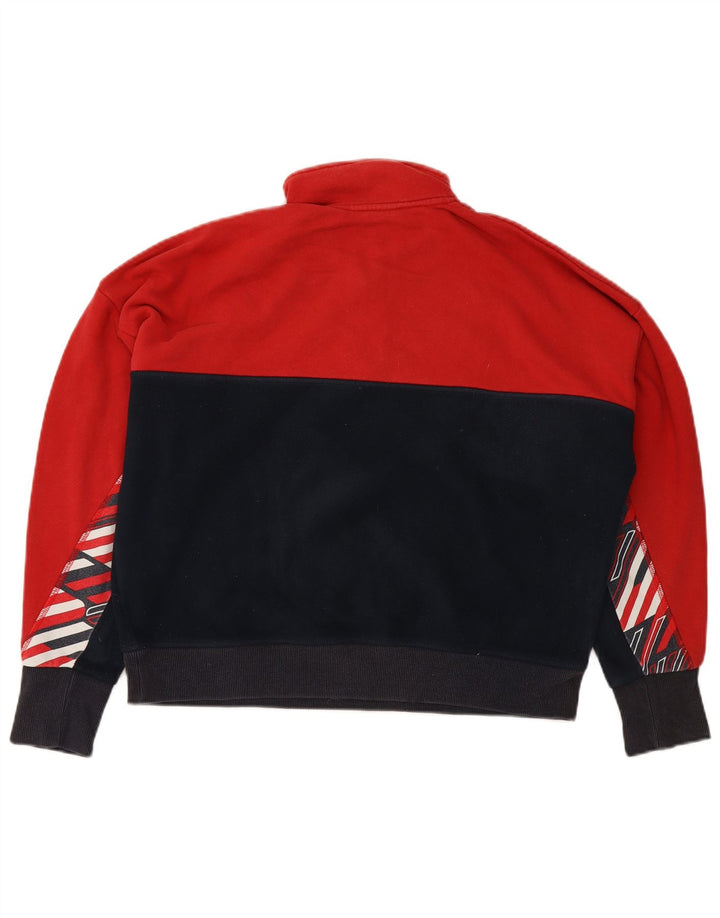 SUPERDRY Γυναικείο Crop Oversized Fleece Jumper UK 16 Large Red Colourblock