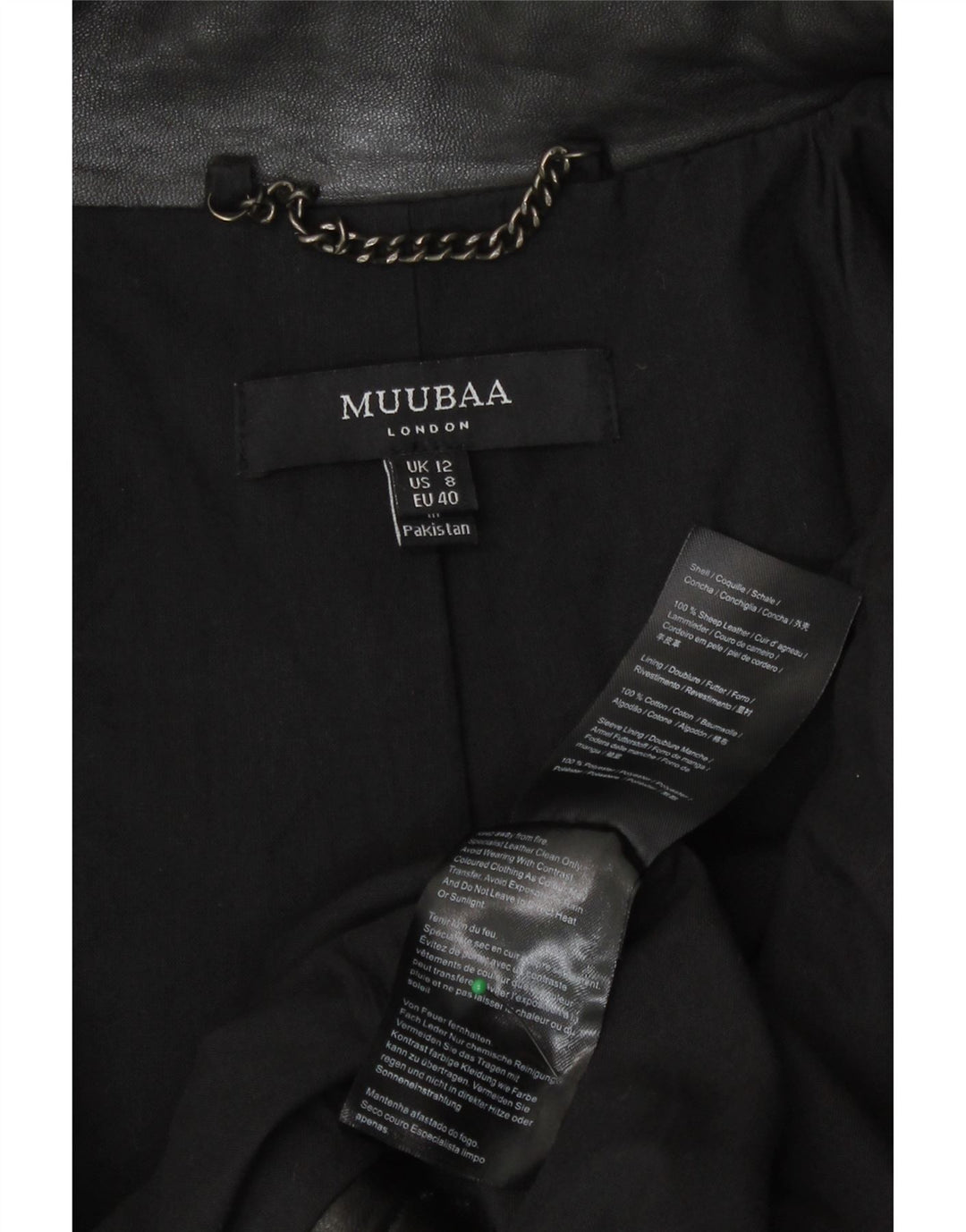 Muubaa Γυναικείο Δερμάτινο Μπουφάν Biker UK 12 Medium Black Leather