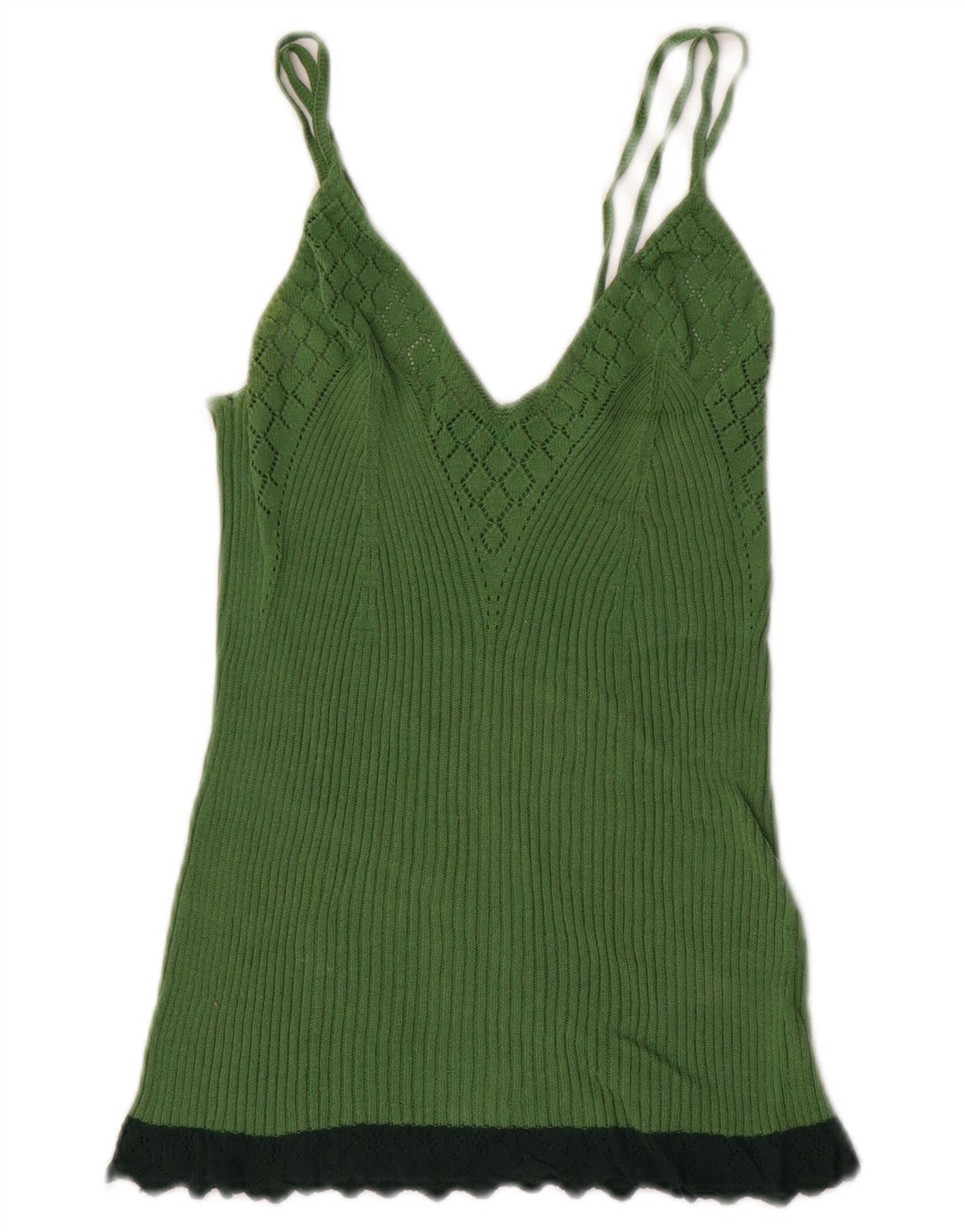 BENETTON Γυναικείο πλεκτό Cami Top UK 4 XS Green Colourblock
