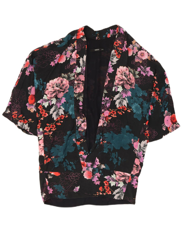 Γυναικεία ζακέτα Oasis Oversized UK 8 Small Black Floral Viscose