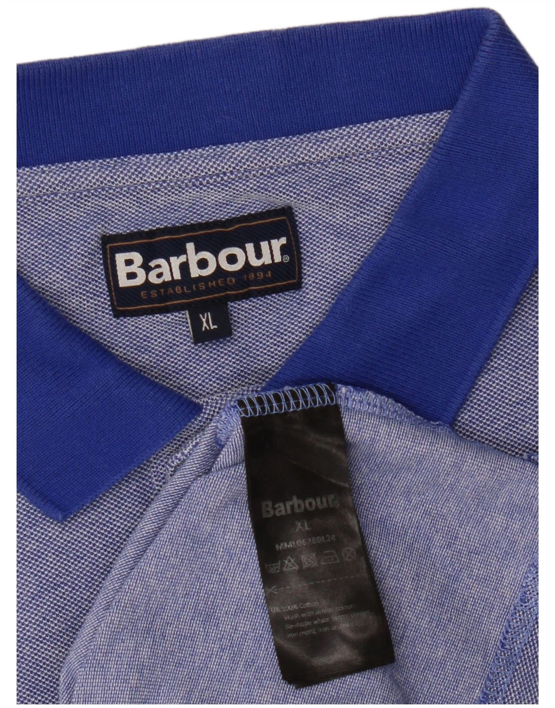 Ανδρικό μπλουζάκι πόλο Barbour XL Μπλε βαμβακερό