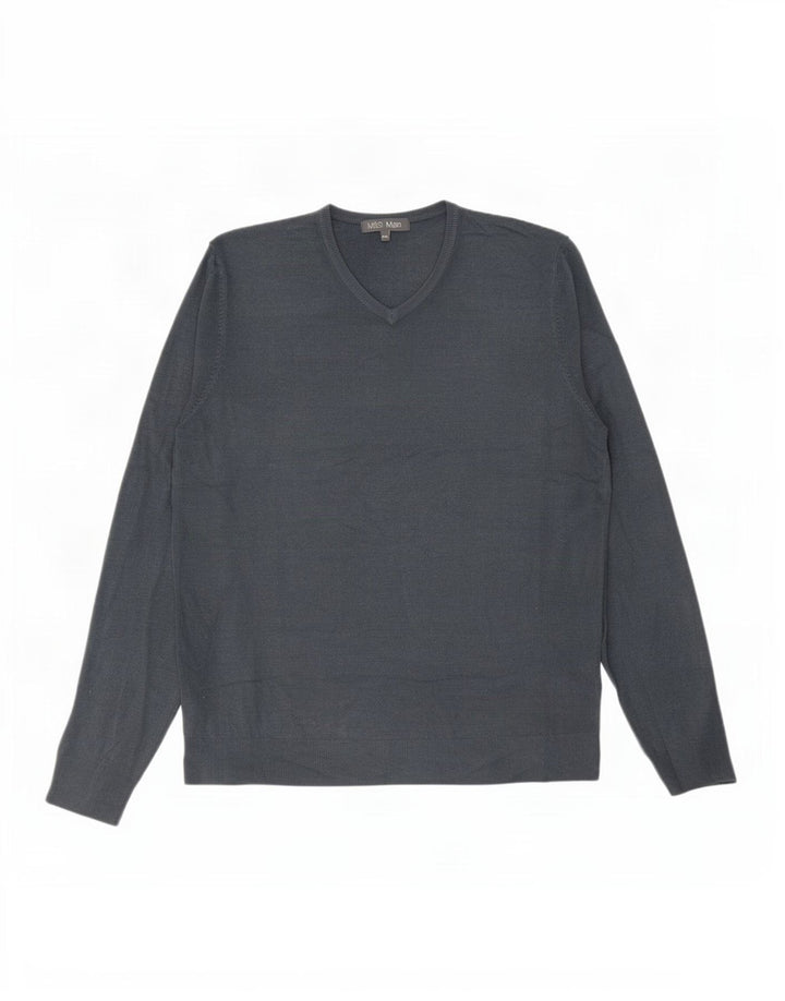 Ανδρικό πουλόβερ Marks & Spencer με V λαιμόκοψη 2XL Γκρι Ακρυλικό