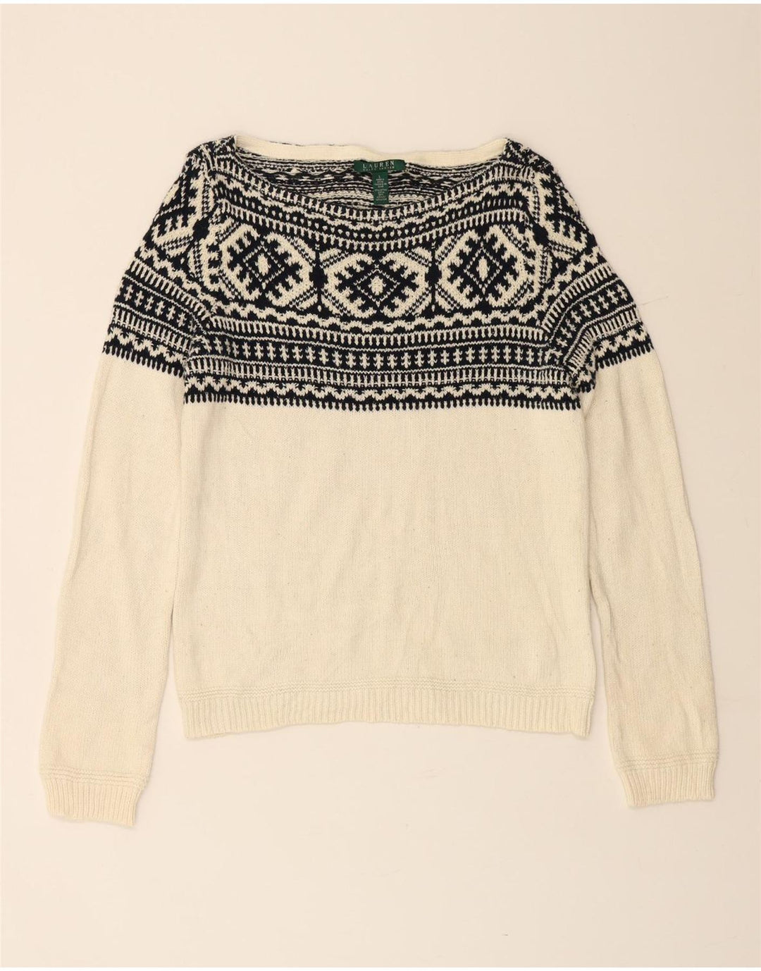 RALPH LAUREN Γυναικείο πουλόβερ με λαιμόκαυστο UK 16 Large Off White