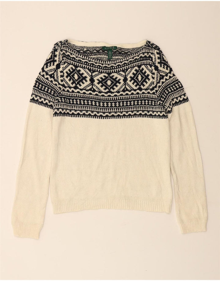 RALPH LAUREN Γυναικείο πουλόβερ με λαιμόκαυστο UK 16 Large Off White