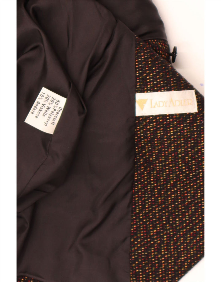 Vintage γυναικείο διπλό μπουφάν σακάκι UK 16 Large Brown Animal print