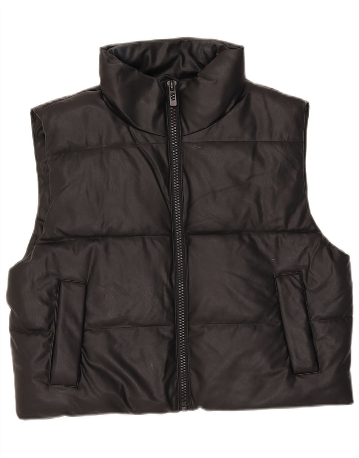 Zara Γυναικεία επένδυση Gilet UK 14 Medium Black Polyester