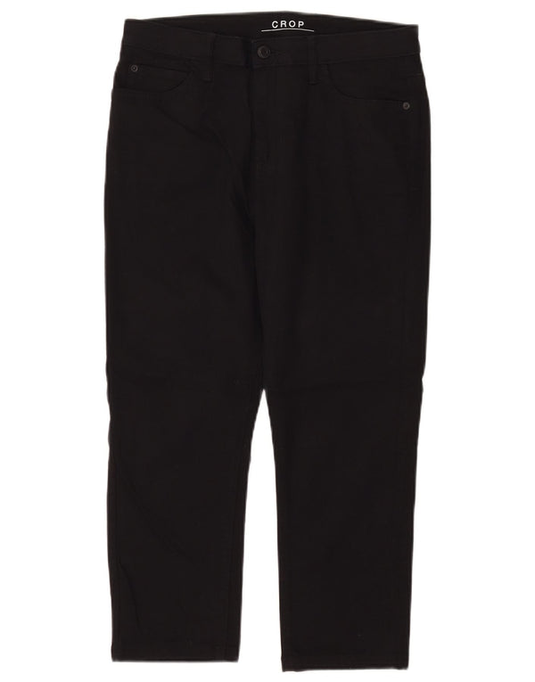 Marks & Spencer Γυναικείο Cropped Παντελόνι UK 12 Medium W30 L21 Μαύρο βαμβακερό
