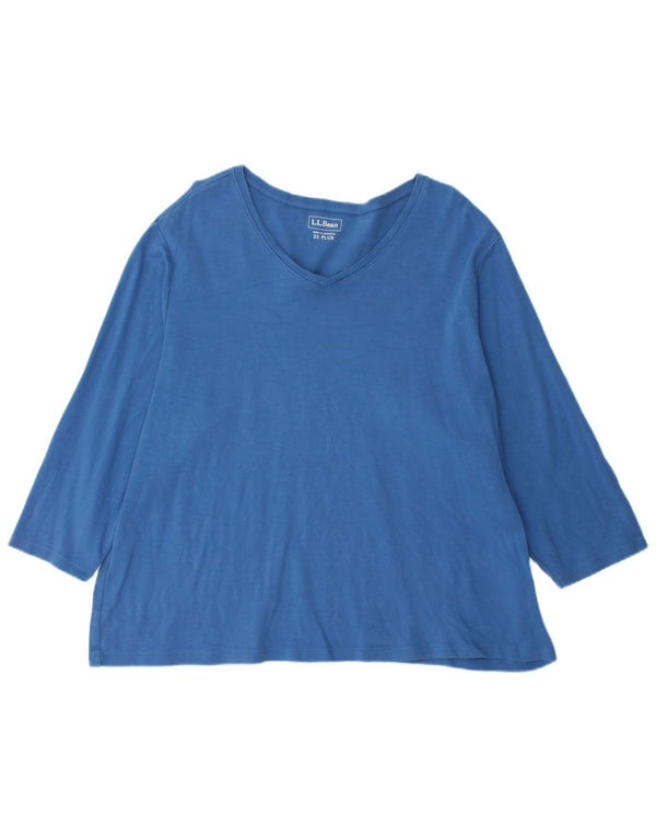 L.L.BEAN Womens Top 3/4 Sleeve UK 20 2XL Blue