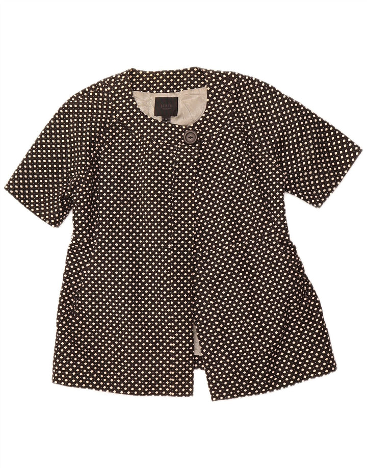 J. CREW Γυναικείο σακάκι σακάκι 1 κουμπιού US 12 Large Black Spotted