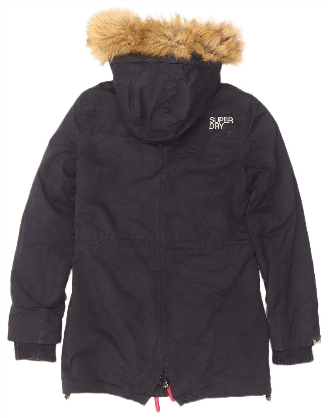Superdry γυναικείο μπουφάν Sherpa Parka με κουκούλα UK 10 Small Navy Blue Polyester