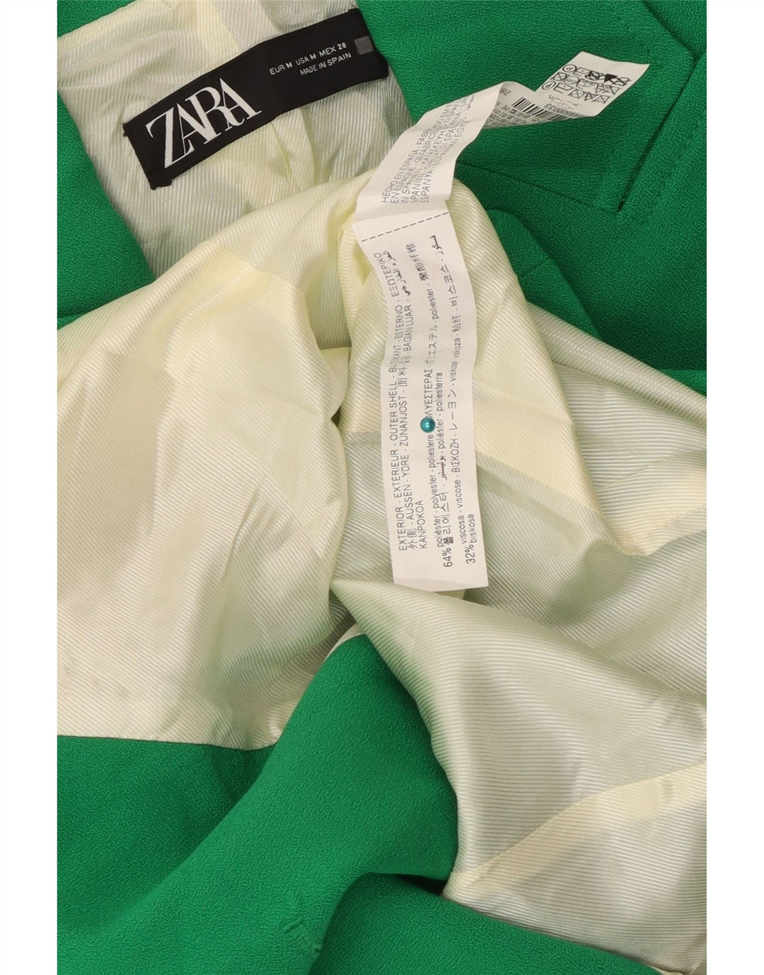 Zara Γυναικείο Μπλέιζερ Διπλό Μπουφάν UK 12 Μεσαίο Πράσινο Πολυεστέρα