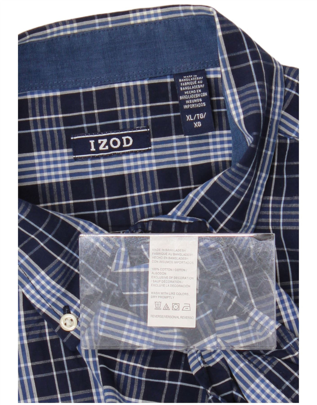 Ανδρικό πουκάμισο IZOD XL Navy Blue Check Cotton