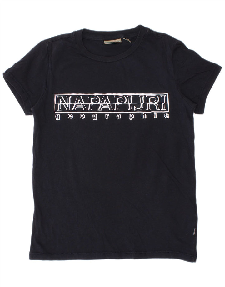 NAPAPIJRI Αγόρι Γεωγραφικό Γραφικό T-Shirt 7-8 ετών Navy Blue βαμβακερό