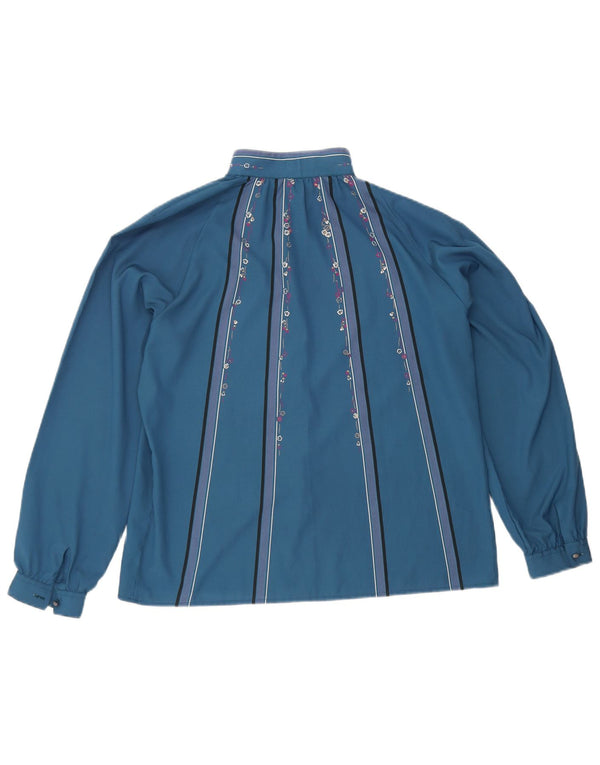 Vintage Γυναικείο Πουκάμισο Μπλούζα IT 44 Medium Blue Floral Polyester