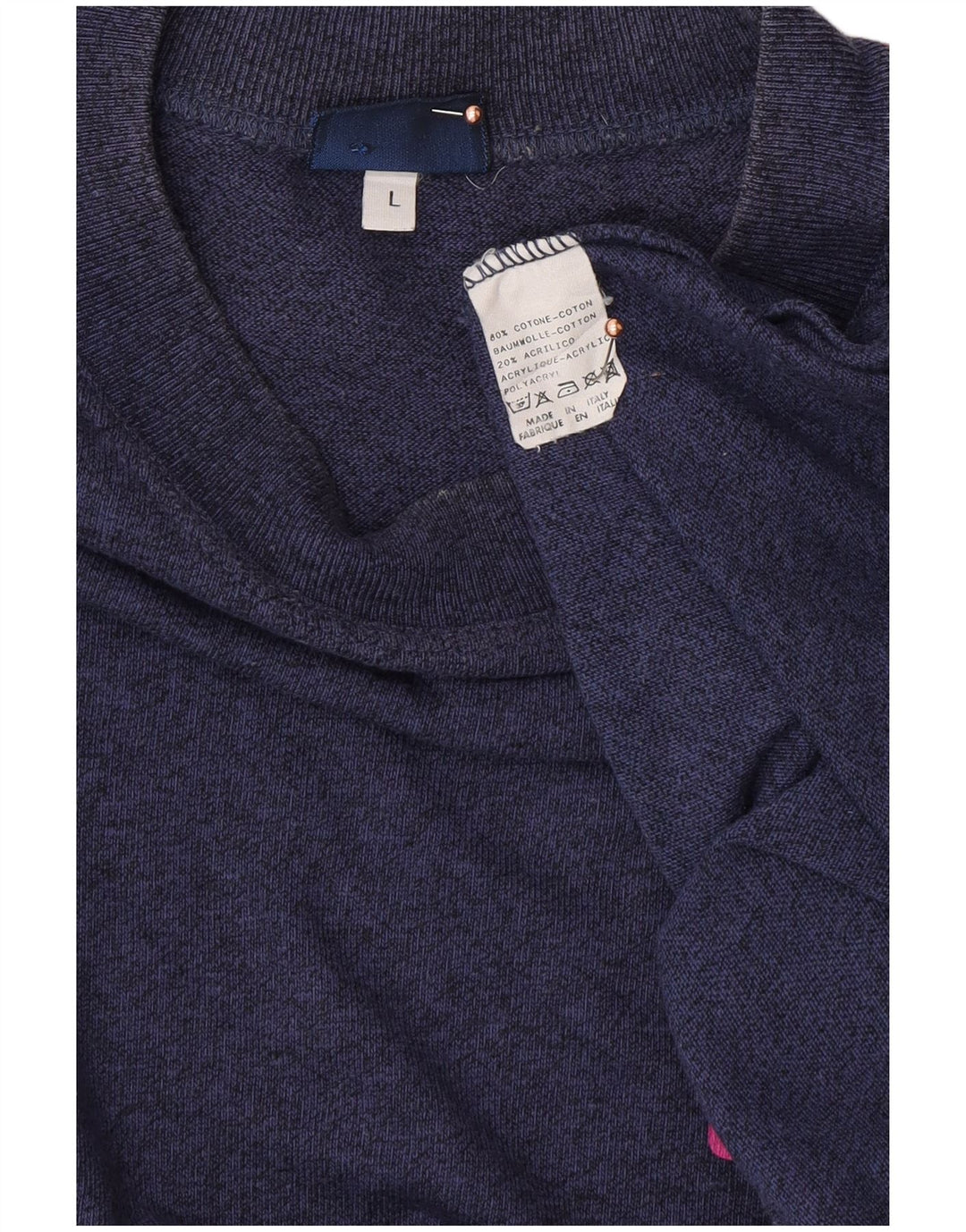 Ανδρικό γραφικό T-Shirt ASICS Top Large Navy Blue Colorblock Βαμβακερό