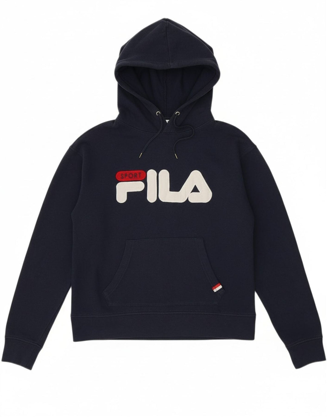 FILA Mens Graphic Hoodie Jumper Medium Navy Blue Cotton