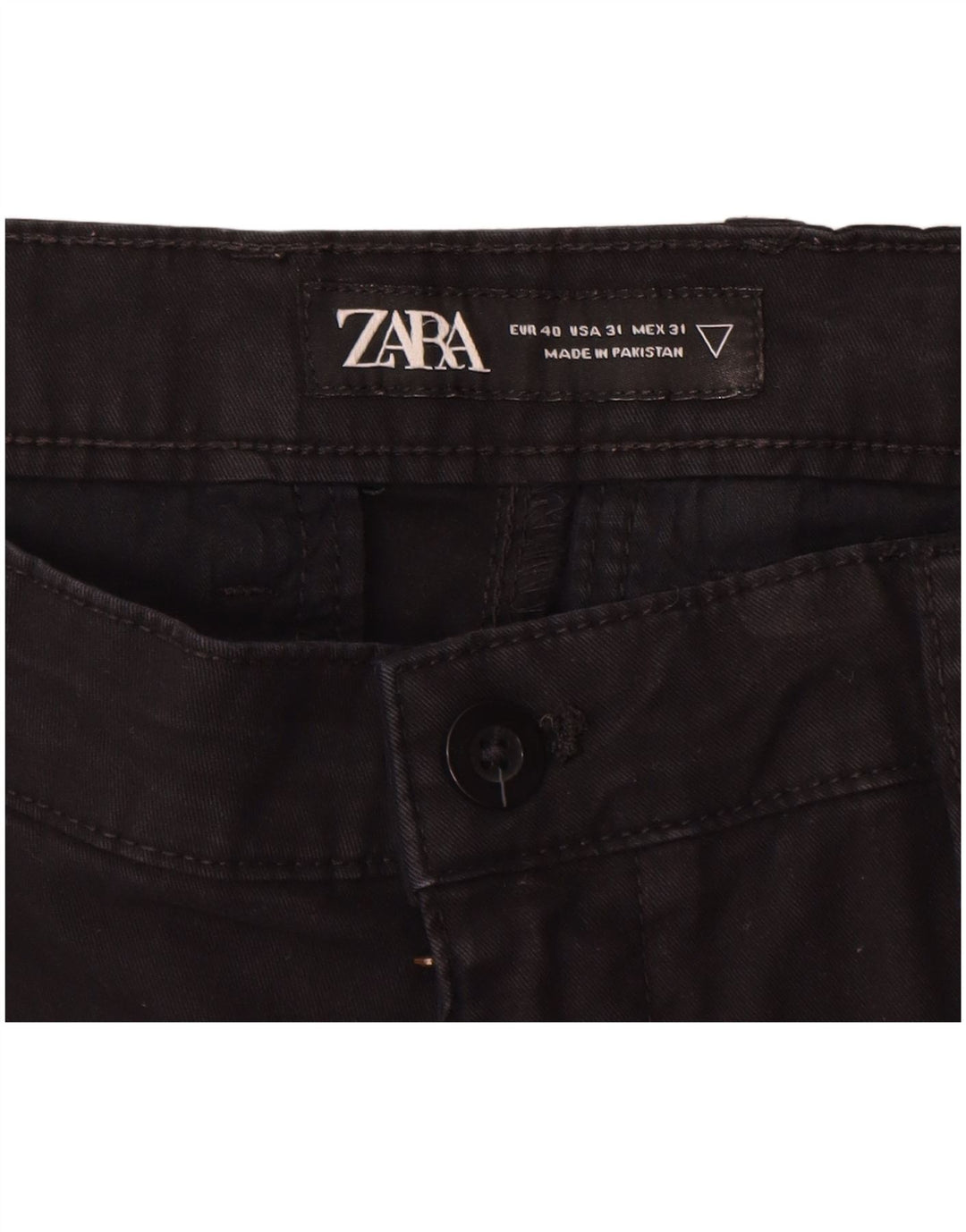 Ανδρικό παντελόνι Chino ZARA Slim EU 40 Medium W31 L30 μαύρο βαμβακερό