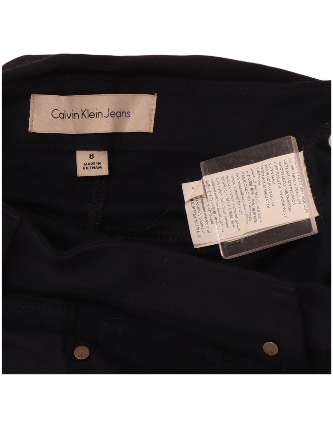 Calvin Klein Γυναικείο Casual Παντελόνι US 8 Medium W28 L28 Navy Blue Viscose