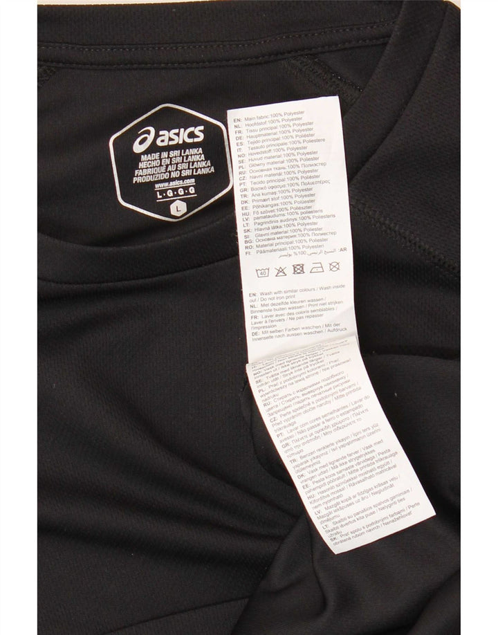 Ανδρικό T-Shirt Asics Top μεγάλο μαύρο πολυεστέρα