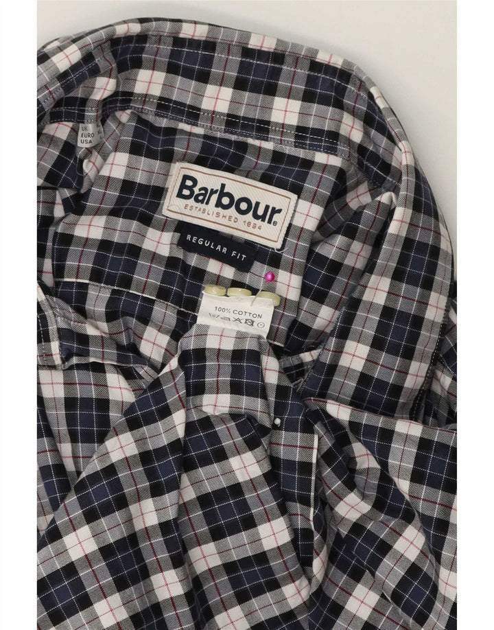 Ανδρικό φανελένιο πουκάμισο Barbour XL Navy Blue Check Cotton